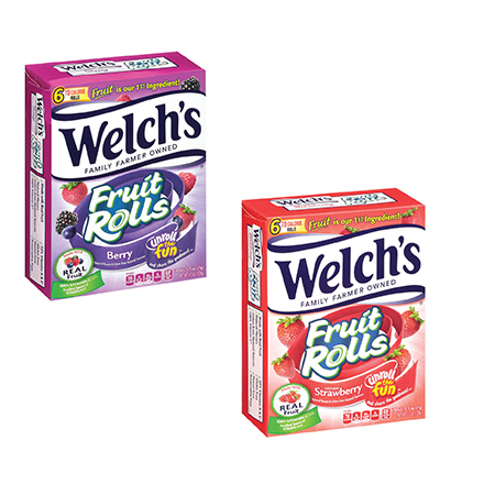 White Grape Strawberry Fruit Rolls - Welch's® Fruit Snacks