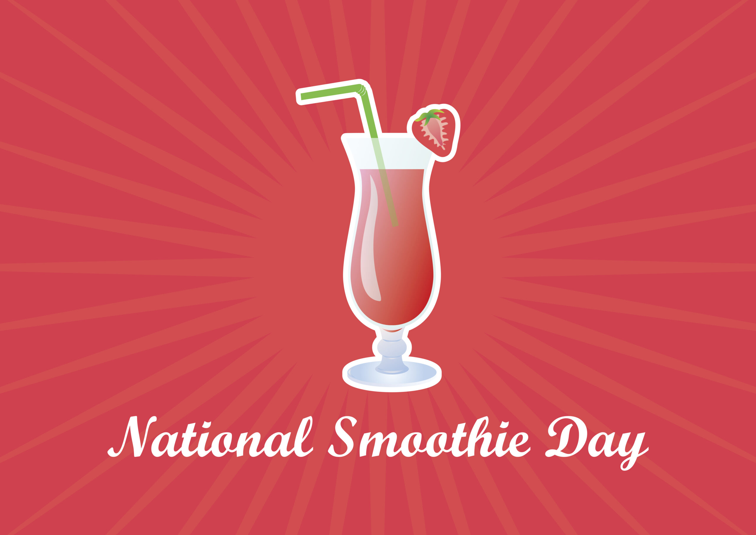 Strawberry smoothie icon. Fruit smoothie on a pink background. Important day