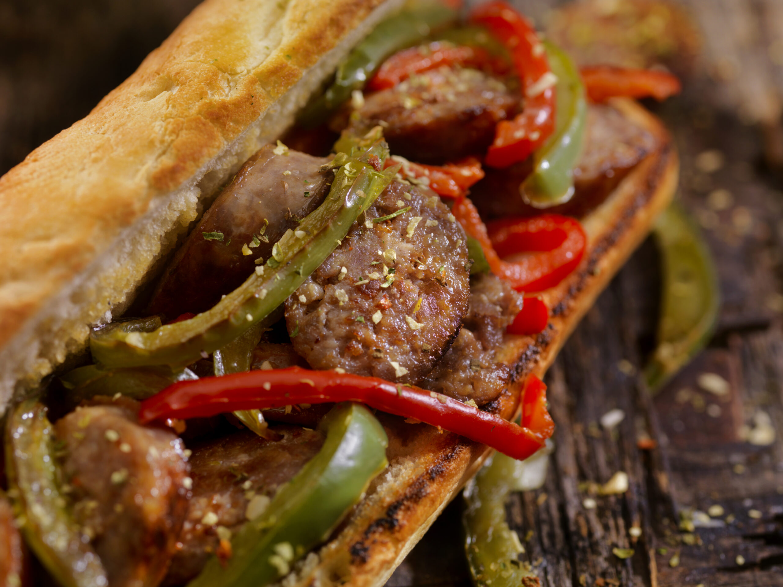 Grilled Sausage and Peppers Sandwich